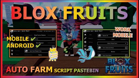 Blox Fruits Script Mobile Update Auto Farm Boss Farm Mastery Auto Quest Fruit Mastery