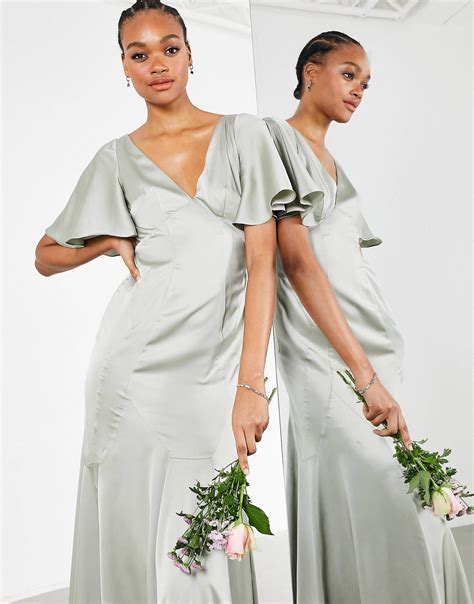 Asos Satin Maxi Dress Bridesmaid Dresses Wedding Dresses Flutter