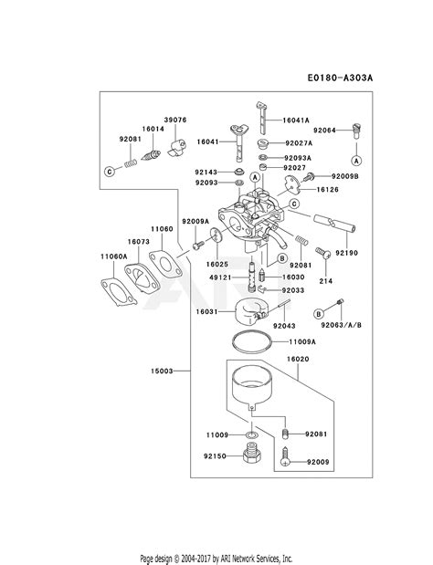 Kawasaki FC150V ES28 4 Stroke Engine FC150V Parts Diagram For CARBURETOR