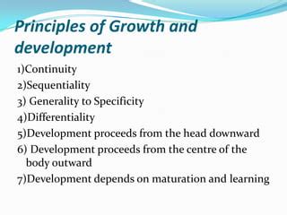 Principle Of Human Growth And Development