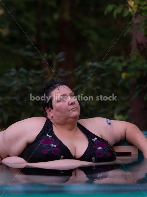 Fat Positive Stock Photo Relaxing In Hot Tub Body Liberation Photos Stock