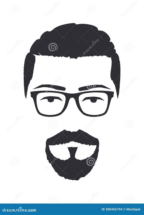 Goatee Beard Mustache Icon Outline Illustration Cartoon Vector