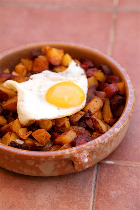 Spanish Fried Eggs with Chorizo and Potato Hash - Donal Skehan | EAT ...