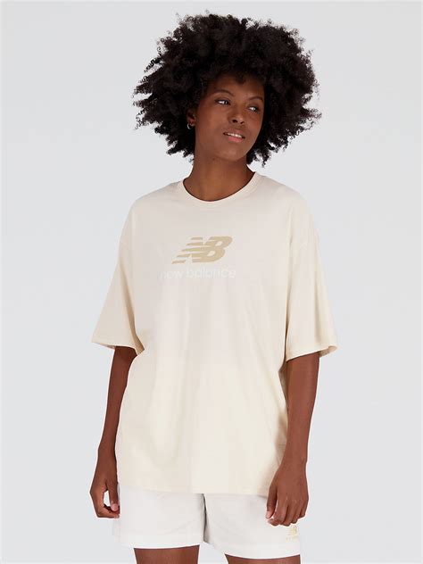 Футболка New Balance Essentials Stacked Logo WT31519TCM L Молочная ...