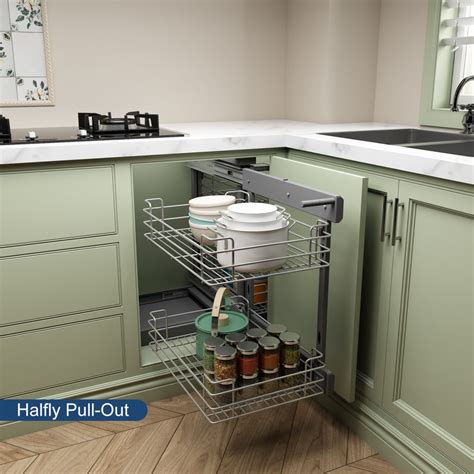 Pull Out Blind Corner Kitchen Organizer Tiers Vadania Hardware Uk