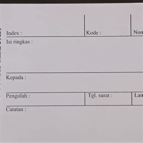 Cetak Kartu Surat Keluar Kartu Kendali Surat