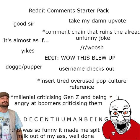 Average Reddit Comments Starter Pack Rstarterpacks