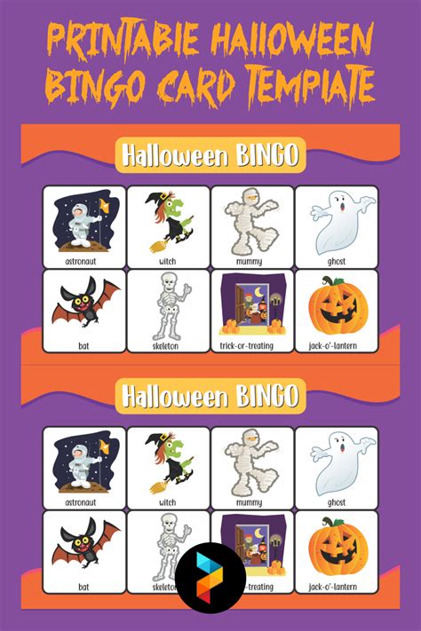 6 Best Printable Halloween Bingo Card Template Printablee