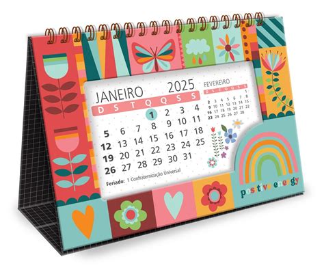 Calendário de mesa Arco Íris 2025 Fina Ideia