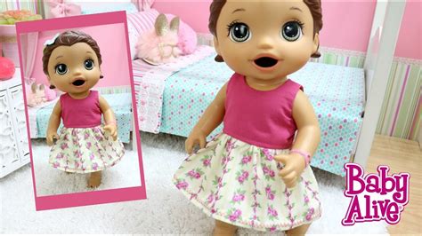 Baby Alive Laurinha Ganhou Um Lindo Vestido Novo Como Fazer Vestido