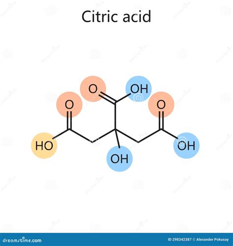 Chemical Formula Citric Acid Hand Drawn Diagram Stock Vector Illustration Of Humans Diagram