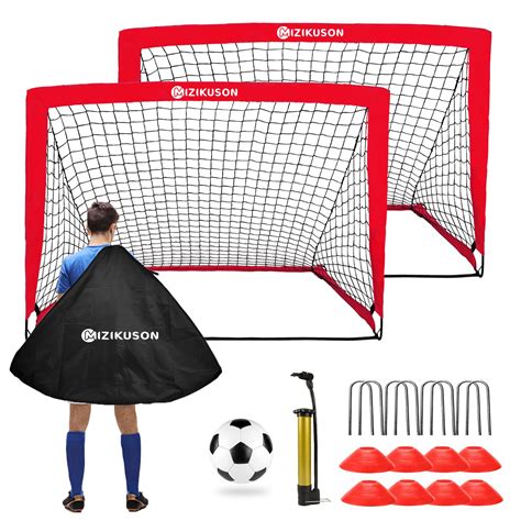 Set of 2 Portable Soccer Goals for Kids | Indoor Pop Up 4'x3' Toddler ...