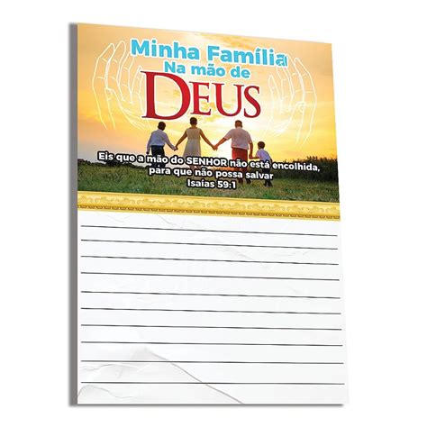 Folheto Minha Família nas mãos de Deus 10x14cm 500 unidades Novo