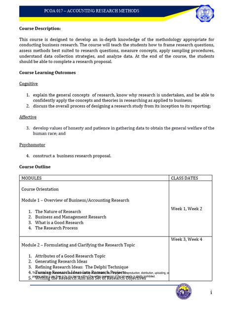 Course Syllabus | PDF | Methodology | Science