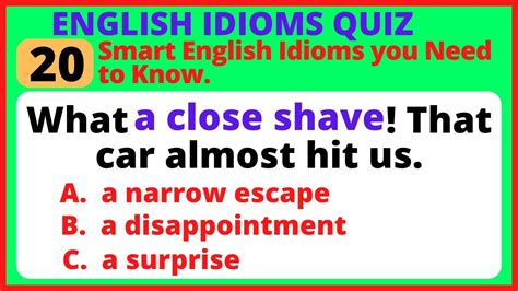 IDIOMS TEST AND QUIZ 20 SMART ENGLISH IDIOMS YOU NEED TO KNOW TO