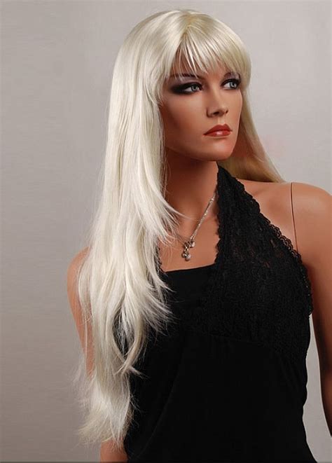 Capless Long Straight High Quality Golden Synthetic Hair Wig Wig