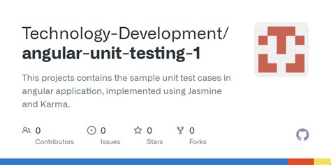 Github Technology Development Angular Unit Testing This Projects