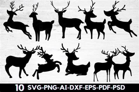 Christmas Deer Silhouette Bundle Graphic by Printlovelyy · Creative Fabrica