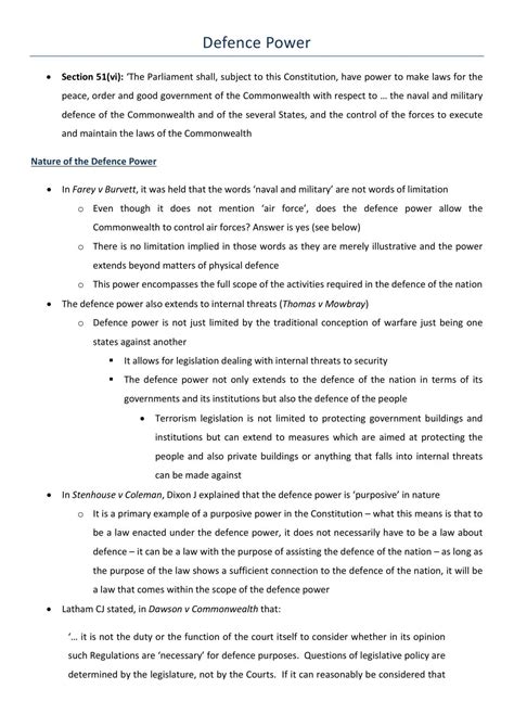 Constitutional Law Exam Notes Llb259 Constitutional Law Murdoch