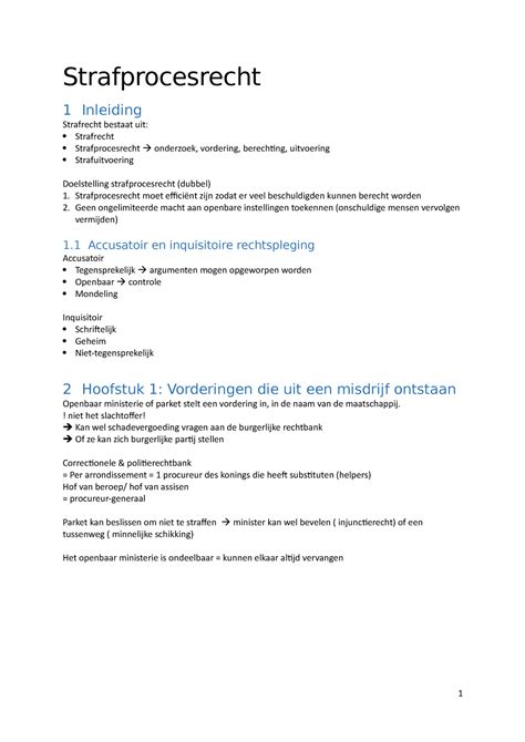 Samenvatting Compleet Strafprocesrecht 1 Inleiding Strafrecht