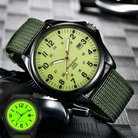 Luminous Glow In The Dark Watches Luxury Military Mens Quartz Army Watch Date Sport Wrist Watch