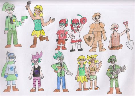 Plants Vs Zombies Day Plants Gijinkas By Kirbystar58 On Deviantart