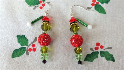 Grinch Earrings Swarovski Earrings Christmas Earrings Christmas