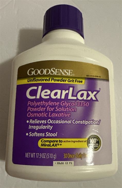 Goodsense Clearlax Polyethylene Glycol Powder For Solution