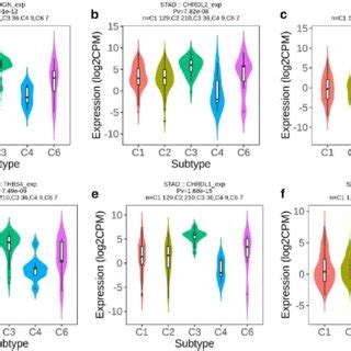 Associations Between Expression Of Six Hub Genes And Immune Subtypes In