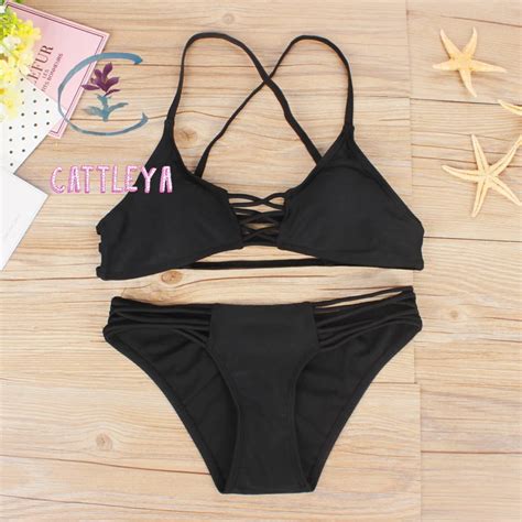 Cattleya Women S Braided Rope Triangle Thong Bikinis Sets Swimwear