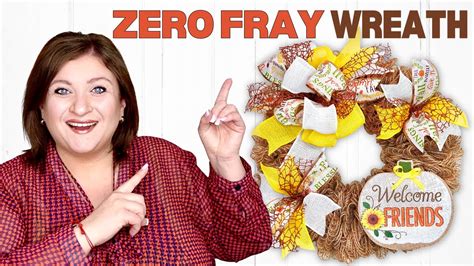 ZERO FRAY 10 Deco Mesh FALL Wreath The Nadia Method Using 10 Inch