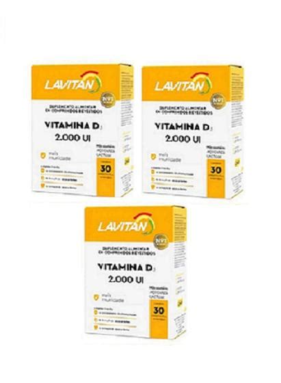 Kit 3 Unidades Lavitan Vitamina D3 2 000UI 30 Comprimidos Cimed