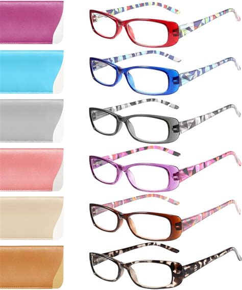 Gaoye 6 Pack Reading Glasses For Women Blue Light Readers