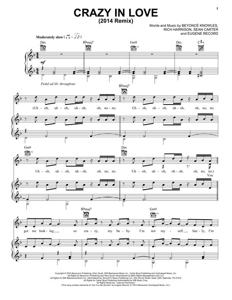 Crazy In Love Sheet Music Direct