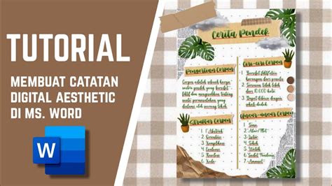 CARA MEMBUAT CATATAN AESTHETIC DI MICROSOFT WORD Digital Notes YouTube