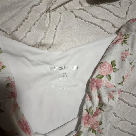 White And Pink Floral Bikini Set From Blackbough Depop