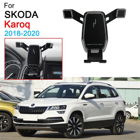 Car GPS Stand Support Gravity Phone Holder For Skoda Karoq Accessories