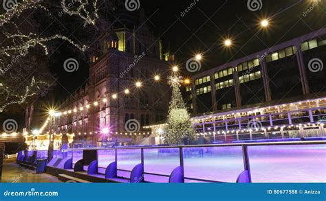 Night View of Natural History Museum Stock Photo - Image of city, skate ...