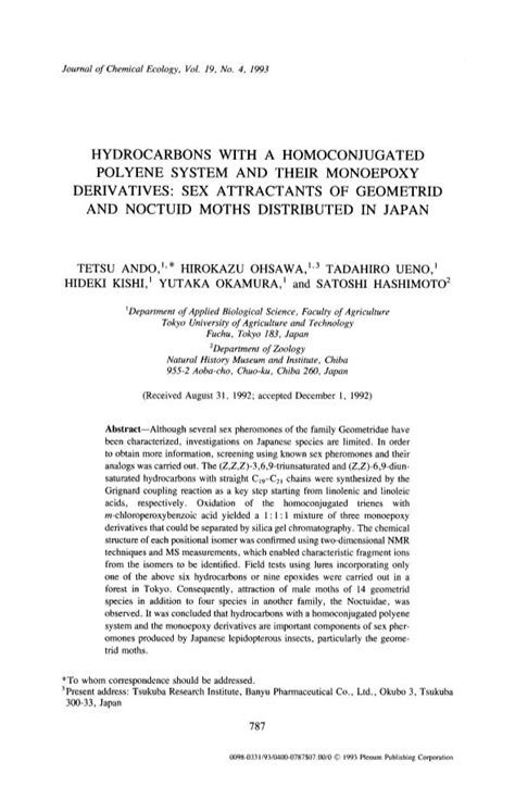 Hydrocarbons With A Homoconjugated Polyene System And Their Monoepoxy Derivatives Sex