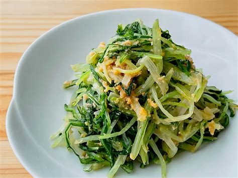 【野菜ひとつ】水菜のごましょうが和え 週末の作り置きレシピ