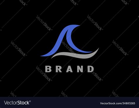 Abstract Letter A Wave Logo Royalty Free Vector Image