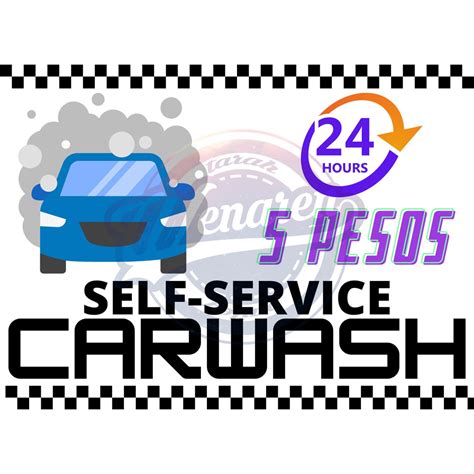 Laminated Signage Fro Car Wash Pesos Piso Coin Self Service A Size