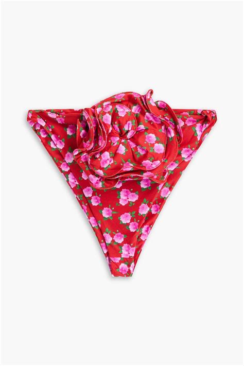 Magda Butrym Floral Appliqu D Printed Bikini Briefs The Outnet
