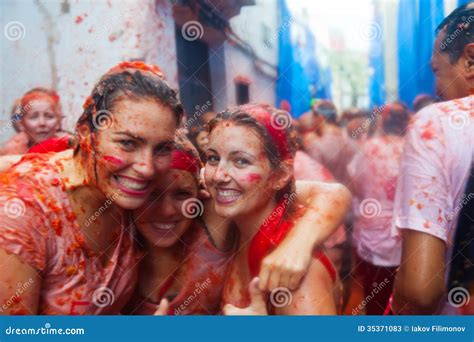 People Before La Tomatina Festival Editorial Photo | CartoonDealer.com ...