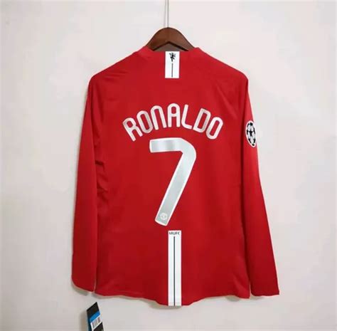 Jersey Manchester United Manga Larga Retro Ronaldo Final Meses Sin