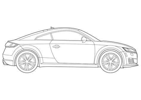 Dibujo Para Colorear Un Coche Deportivo Audi TT Sport Coupe Auto Carro