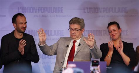 Jean Luc M Lenchon Manuel Bompard Et Mathilde Panot Au Soir