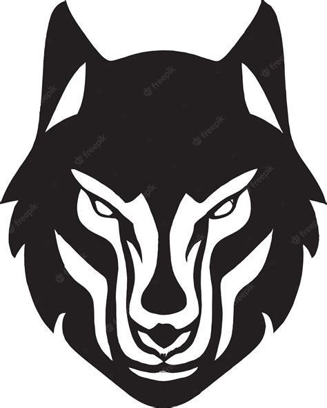 Premium Vector | Black and white wolf logo vector