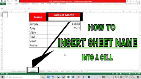 HOW TO INSERT SHEET NAME INTO A CELL Formula To Insert Sheet Name In