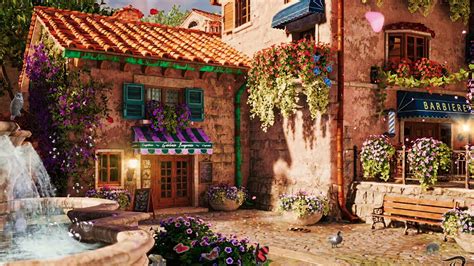 Cozy Italian Village Ambience Relaxing Nature Sounds Fountain Sounds